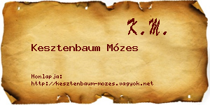 Kesztenbaum Mózes névjegykártya